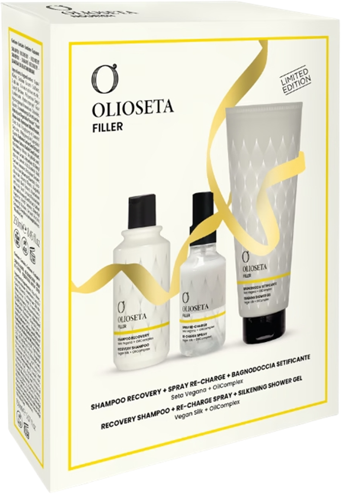 OLIOSETA Holiday FILLER Gift Set (Shampoo 250ml + Spray 150ml + Shower Gel 350ml) Barex Italiana
