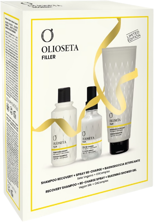 OLIOSETA Holiday FILLER Gift Set (Shampoo 250ml + Spray 150ml + Shower Gel 350ml) Barex Italiana
